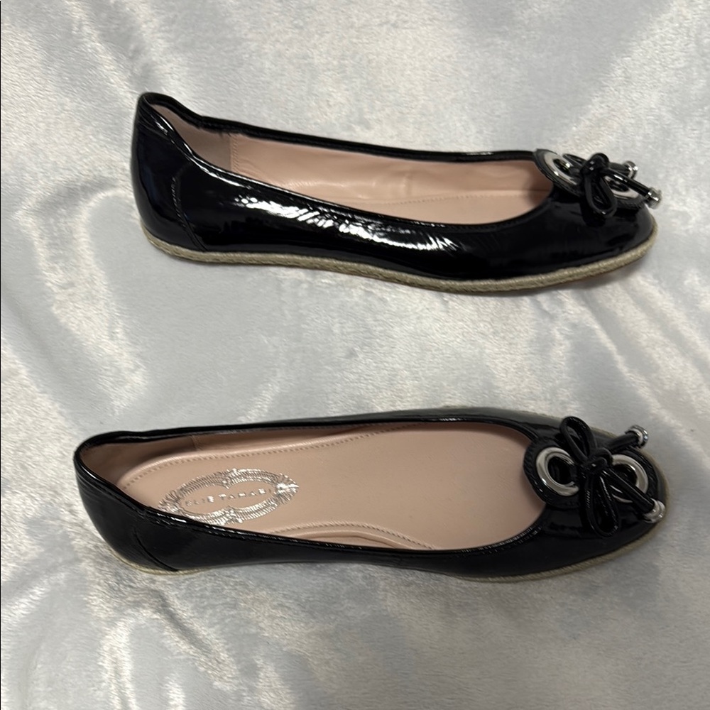 NWOT Elie Tahari Elegant Black Patent Leather Ballet Flats - Picture 3 of 6